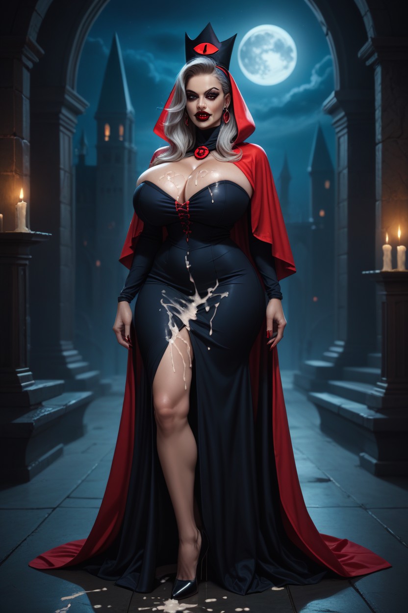 Gloomy Palace, Cum On Dress, Night AI Porn