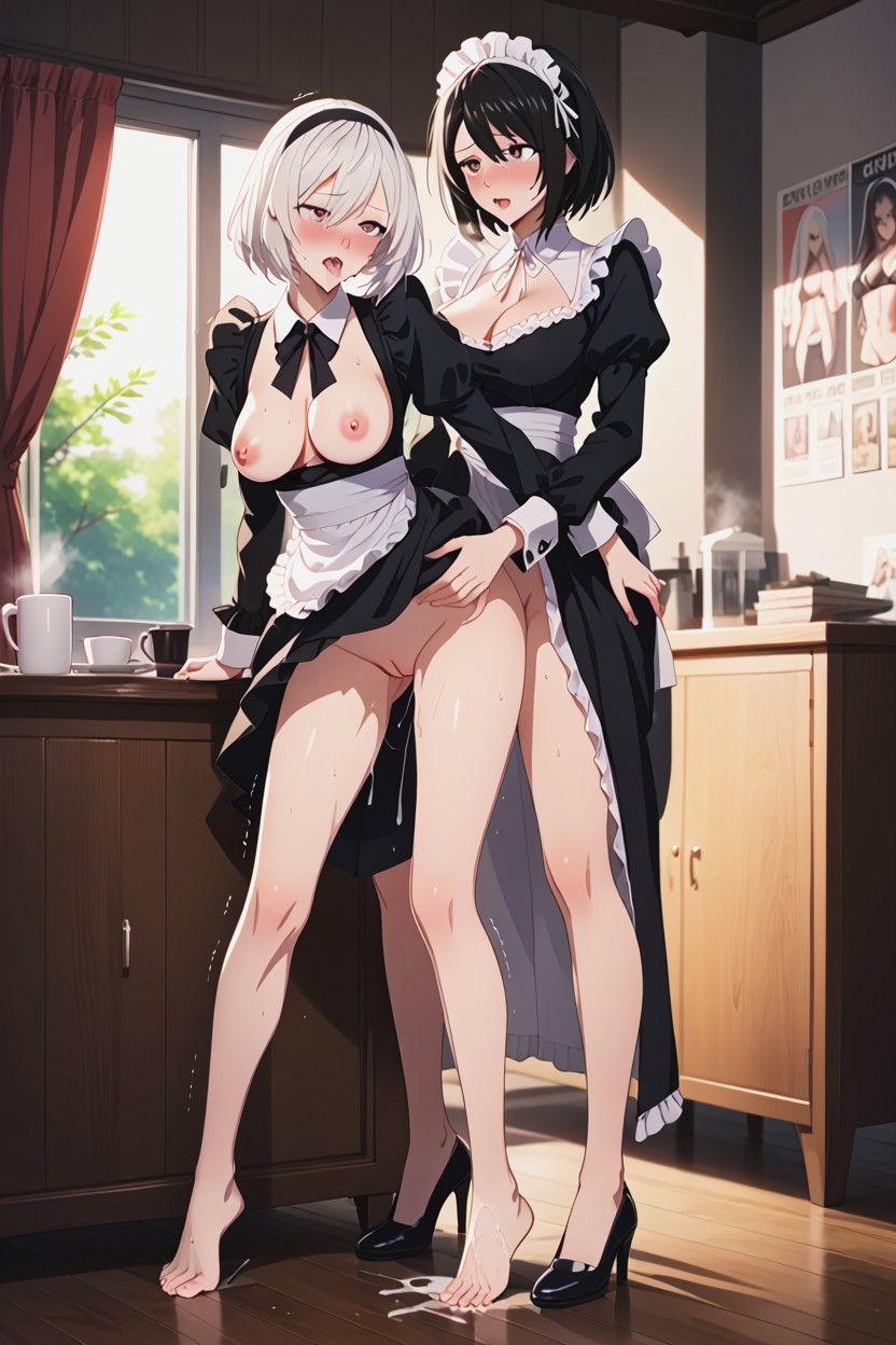 White Hair, Pencil Legs, Tipsy Hentai AI Porn