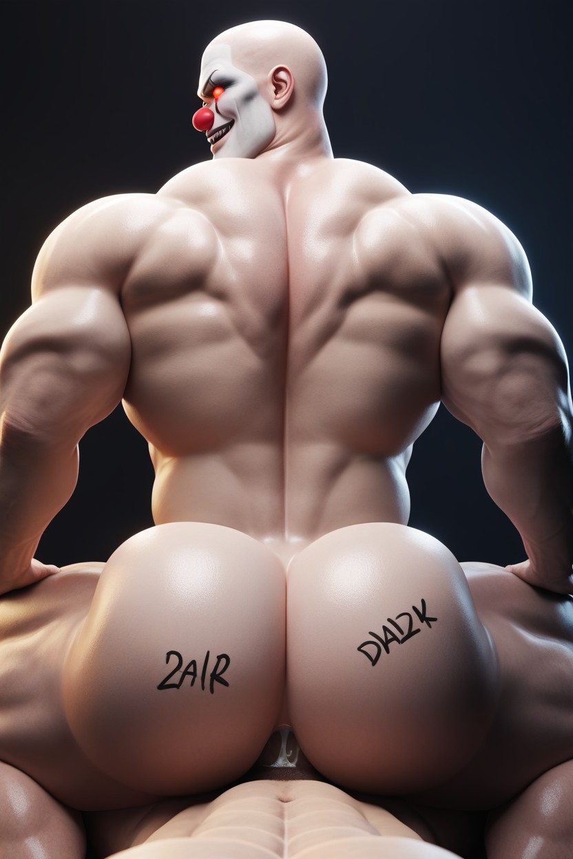 Big Muscular Bubble Butt, Scary, His Heart Stopper Is Guaranteed To Kill Top If He Survives The Other Parts AI Gay Porn
