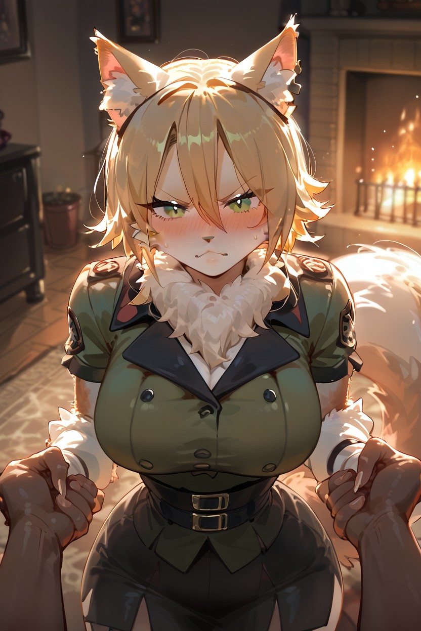 Dim Light, Pov Hand On Her Cheek, 둥근 엉덩이 퍼리 AI 포르노