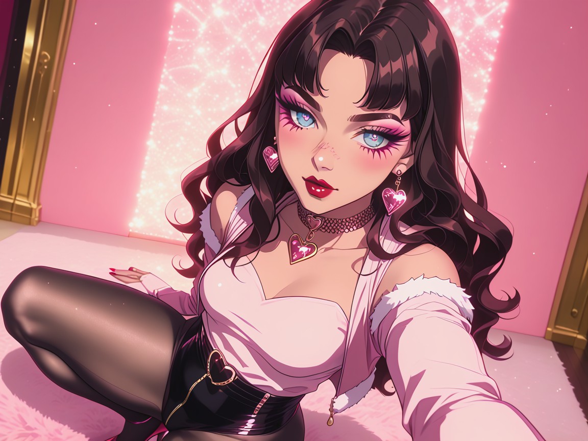 High Breasts, White Fur Rug, Pale Tan Skin Hentai AI Porn