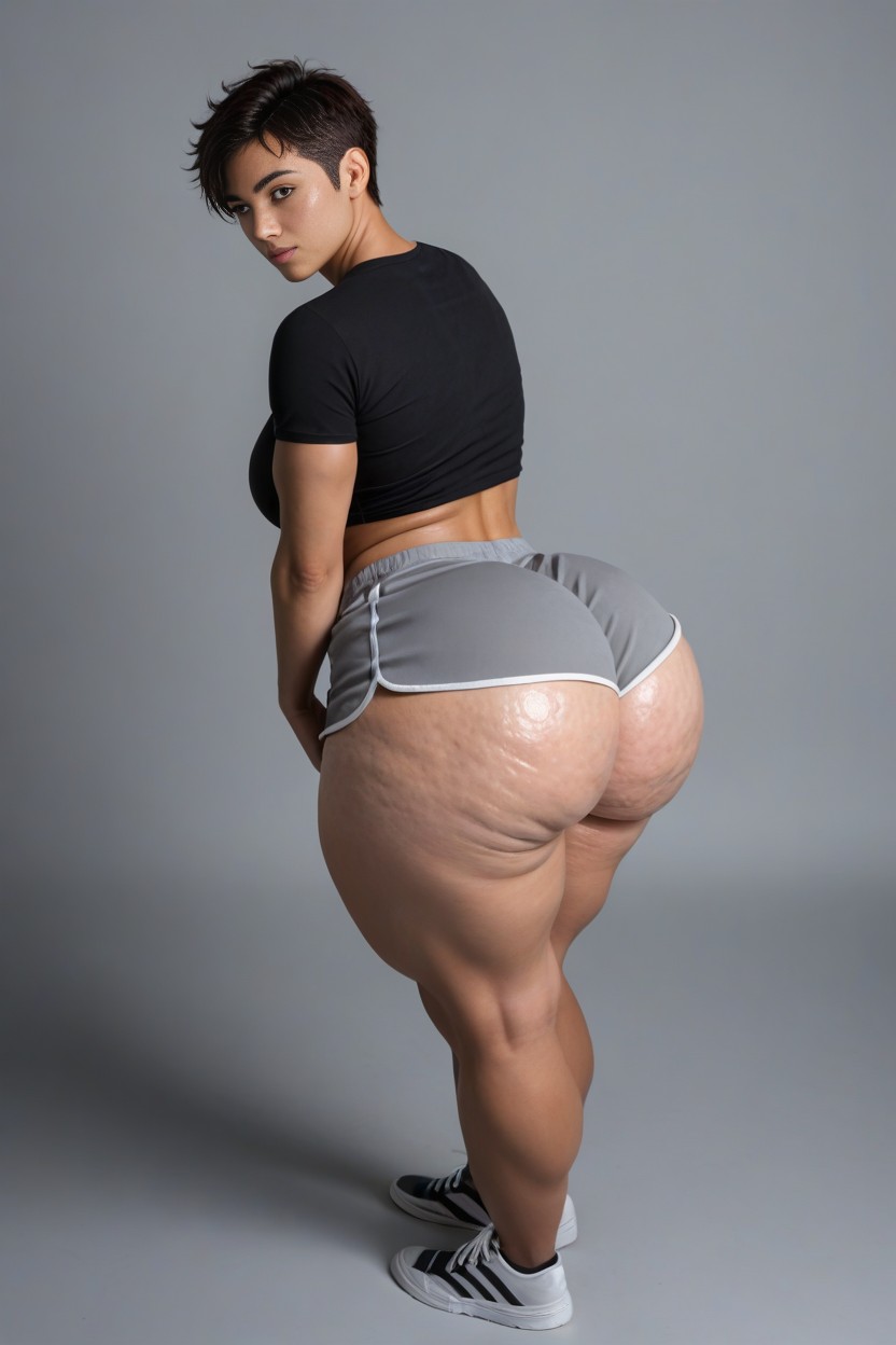 Very Short Hair, Looking At Viewer, Muscular AI Porn