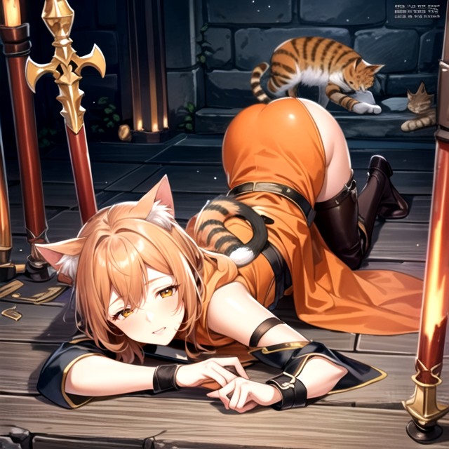 Side View, Cats Body, She Is Feline Hentai AI Porn