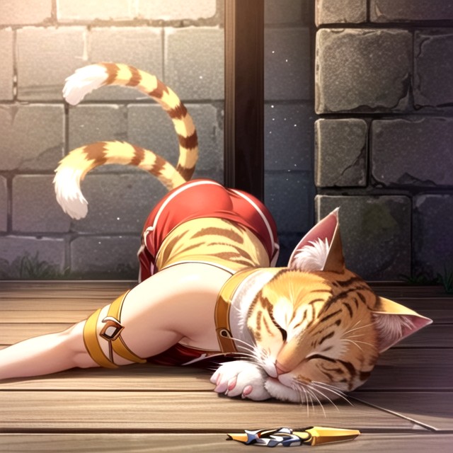 Rear View, Computer Game, Large Cats Ass Hentai AI Porn