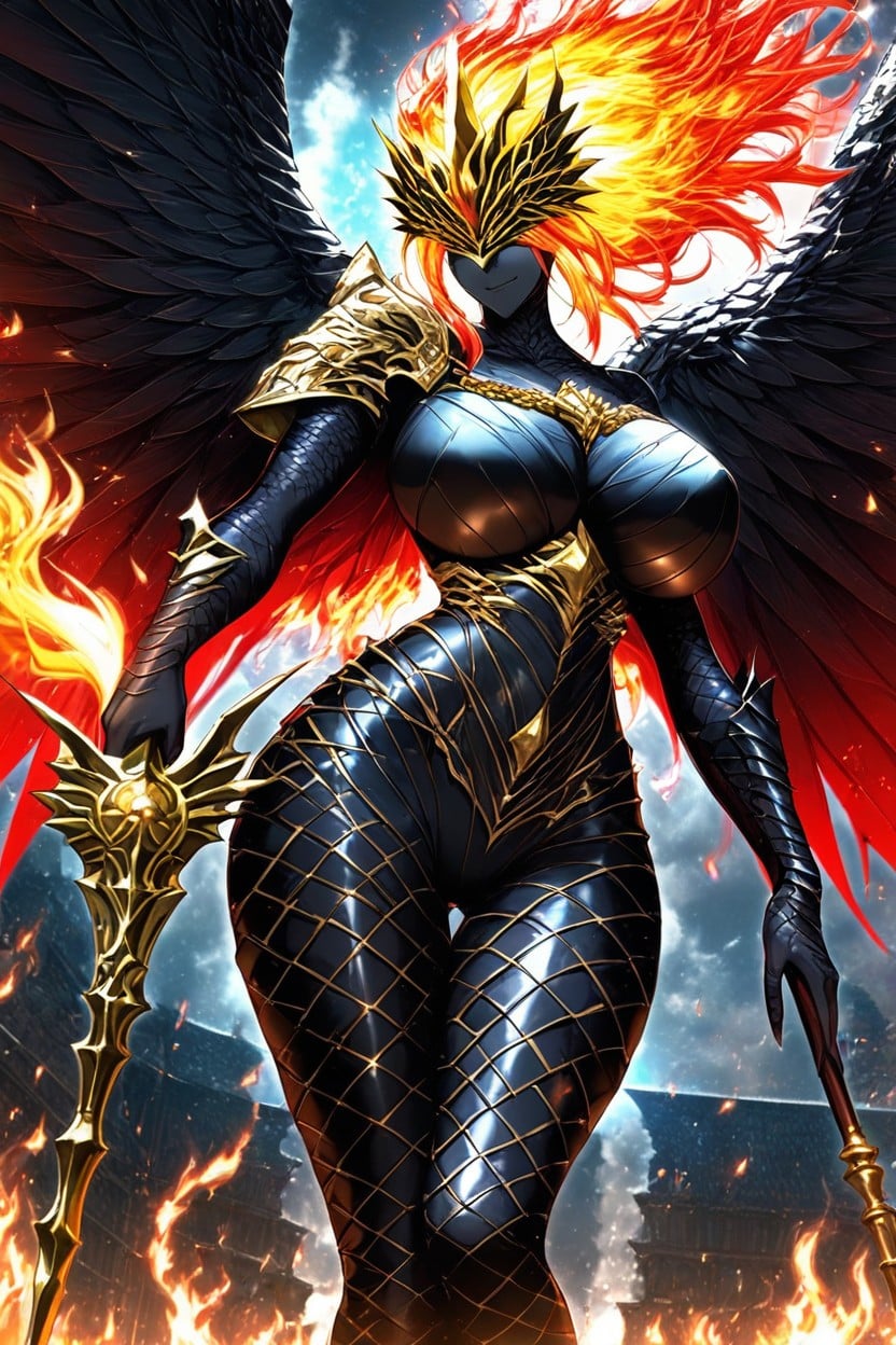 Leg Armor, Red Skin, Long Hair Hentai AI Porn