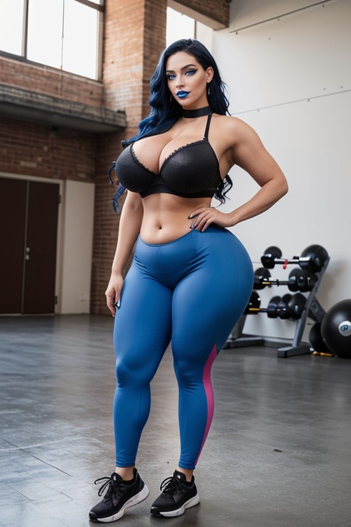 Curvy Bimbo, Gigantic Steroid Quadriceps, Extremely Long Hair AI Porn