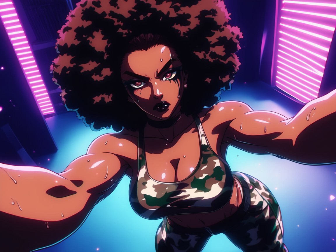 Afro, Nsfw, Gym Background Hentai AI Porn