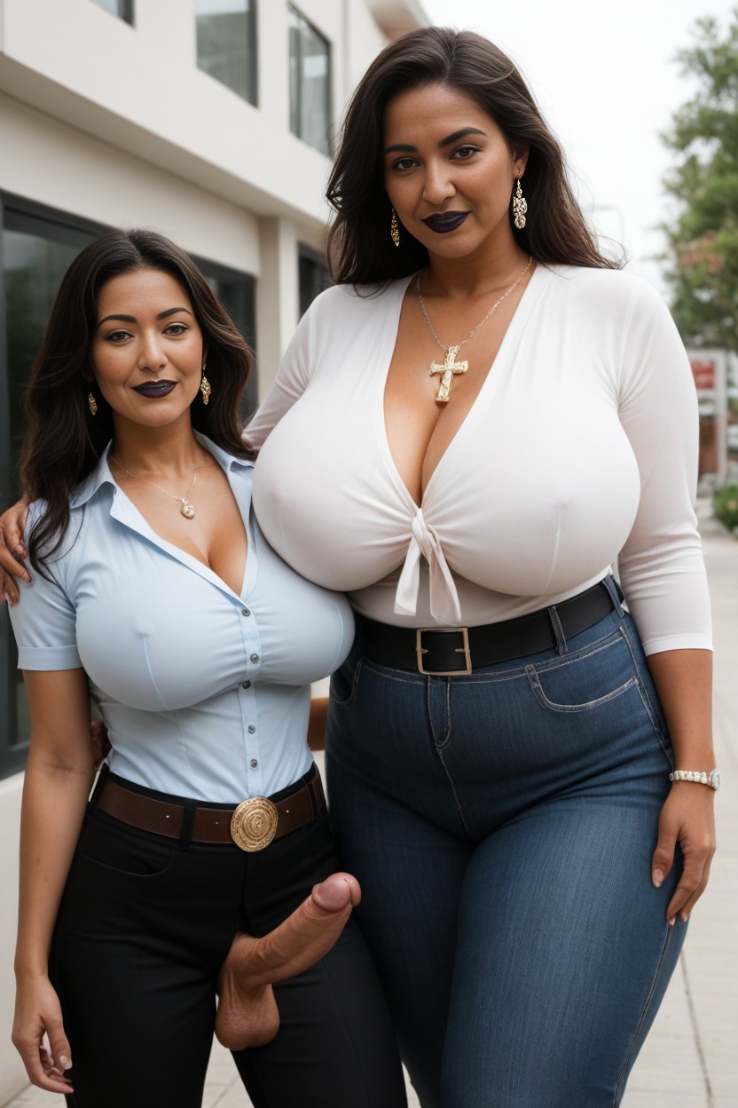 Leather Costume, Jeans, Chubby Shemale AI Porn