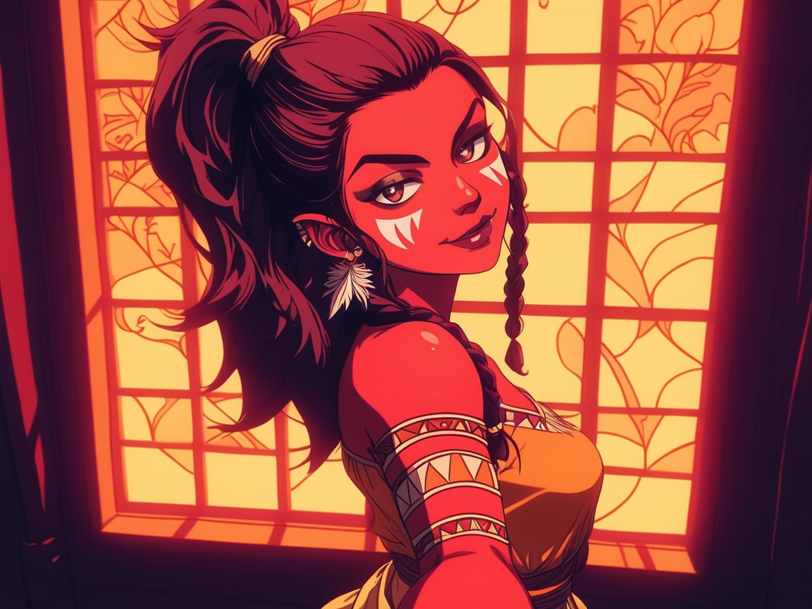 Orange Candles In Background, E Woman Art, Chime Anklets Hentai AI Porn