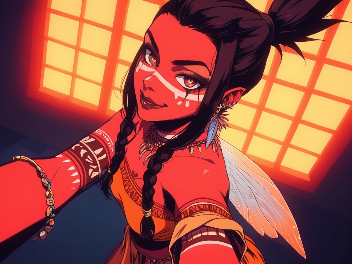 Feather Earrings, Fairy, Vibrant Saturated Colors Hentai AI Porn