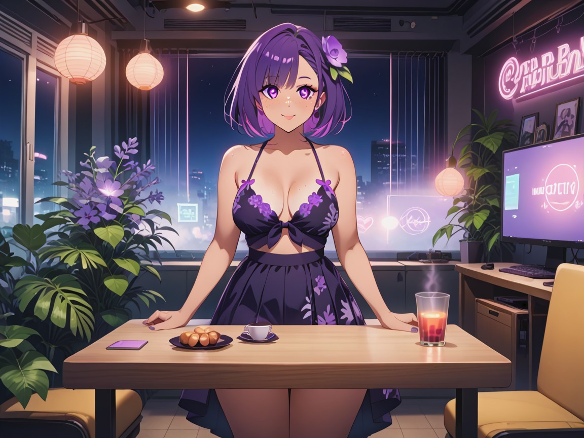 Purple Led Lights, Pastel Color Palette, Thick Thighs Latina AI Porn