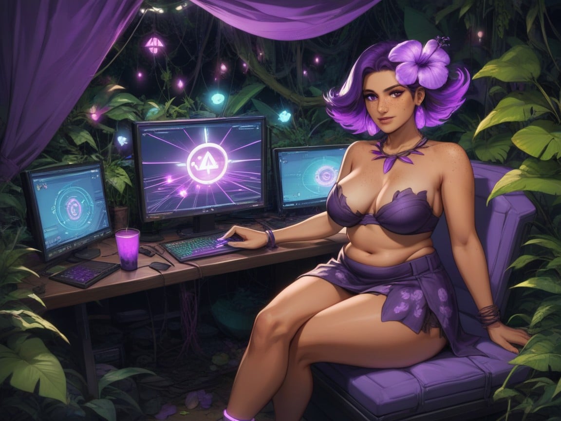 Bedroom Location, Grinning, Natural Breasts Latina AI Porn