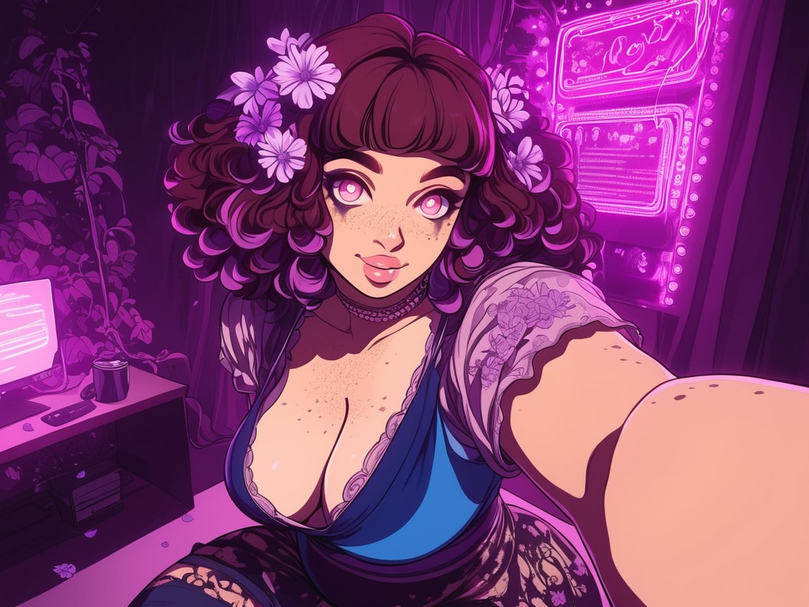 Natural Breasts, Rounded Breast Width, Latina Hentai AI Porn
