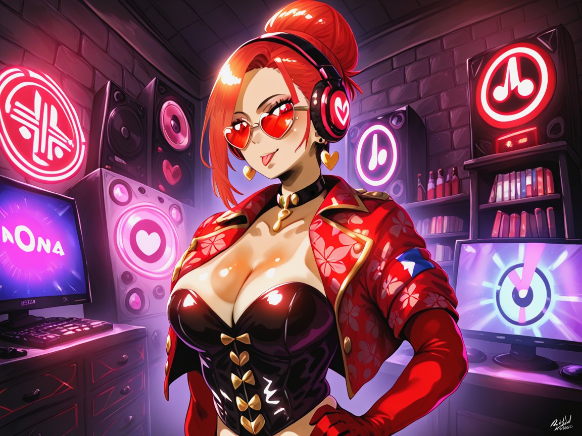 Bookshelves, Long Torso Height, Cleavage AI Porn