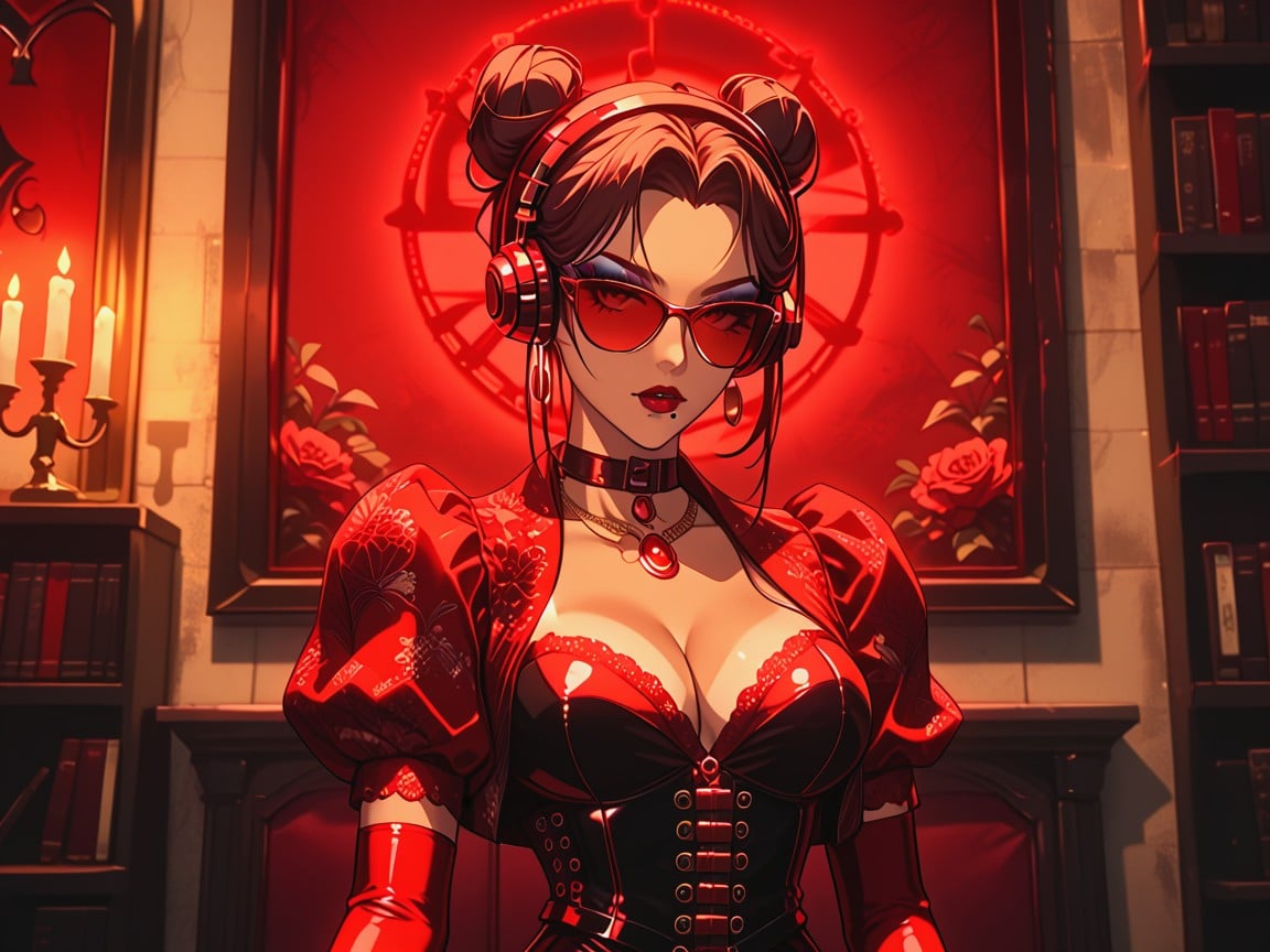 Vibrant Saturated Colors, Large Breast, Shiny Skin Hentai AI Porn