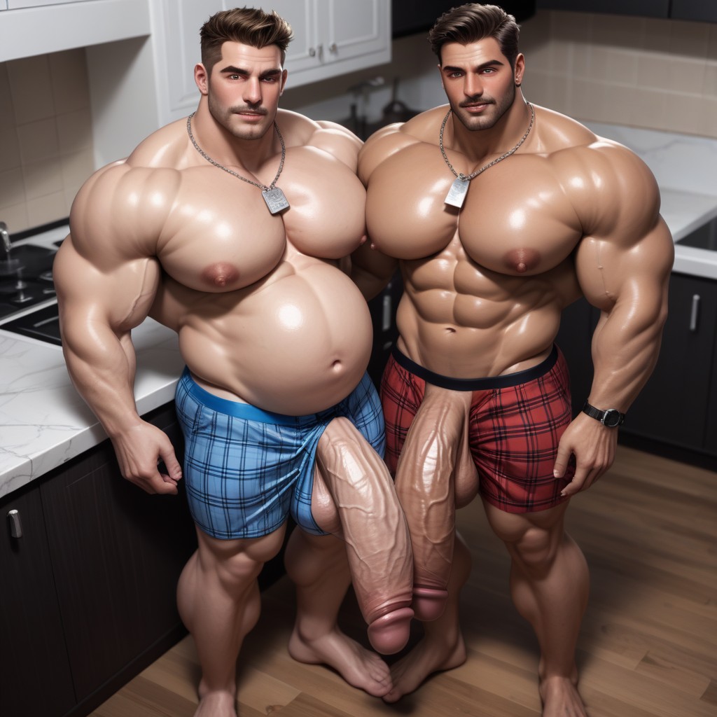 Cock Out, Pecs Out, Thick Girthy Cock AI Gay Porn