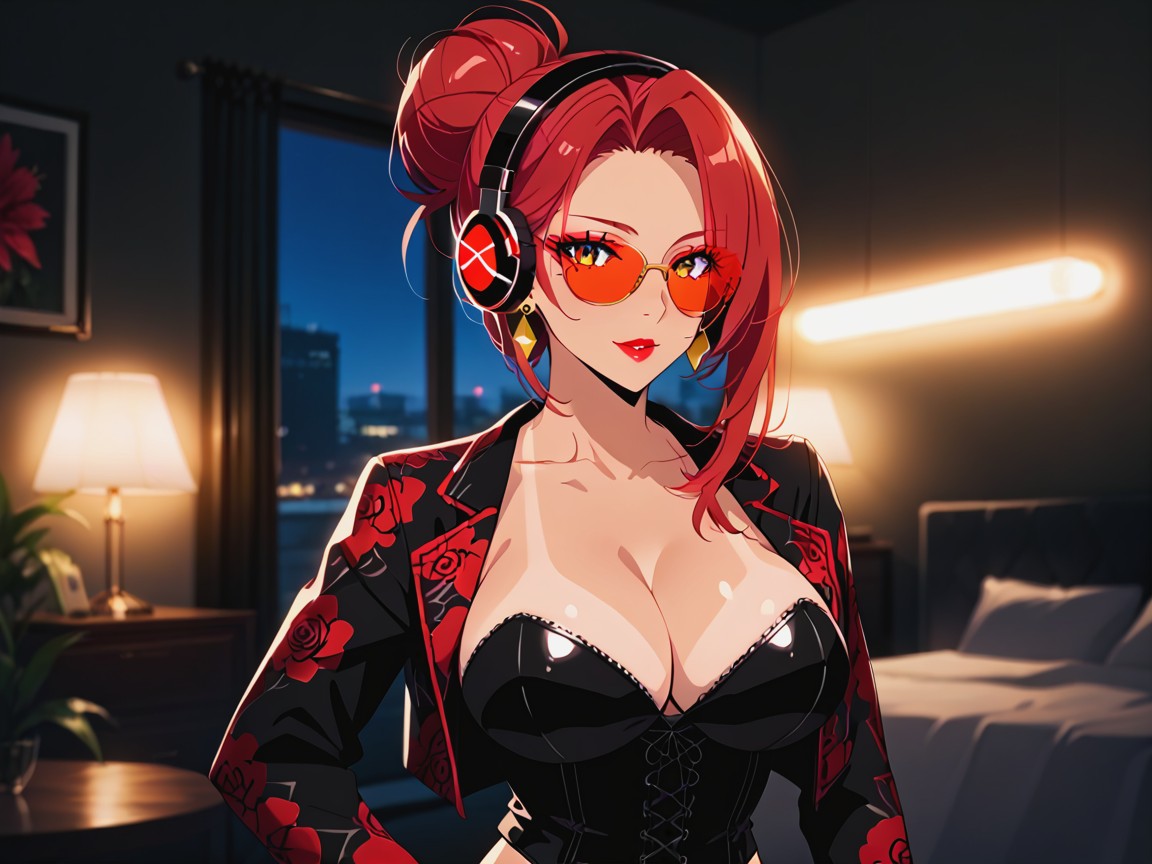 Breast Implants, Black Corset, Nsfw Porno latina IA