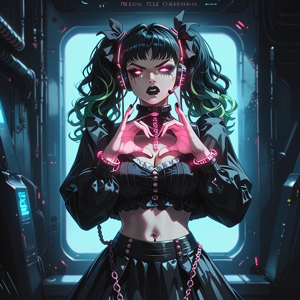 Rounded Ass, Retrofuturistic, Face Piercings Hentai AI Porn