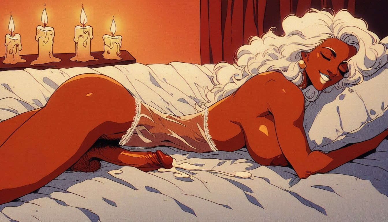 Dark Skin, Side View, Voluptuous Body Shemale AI Porn
