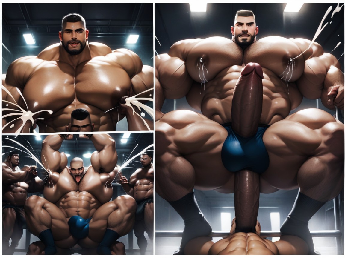 Gang Bang, Spreading Legs, Rear View AI Gay Porn