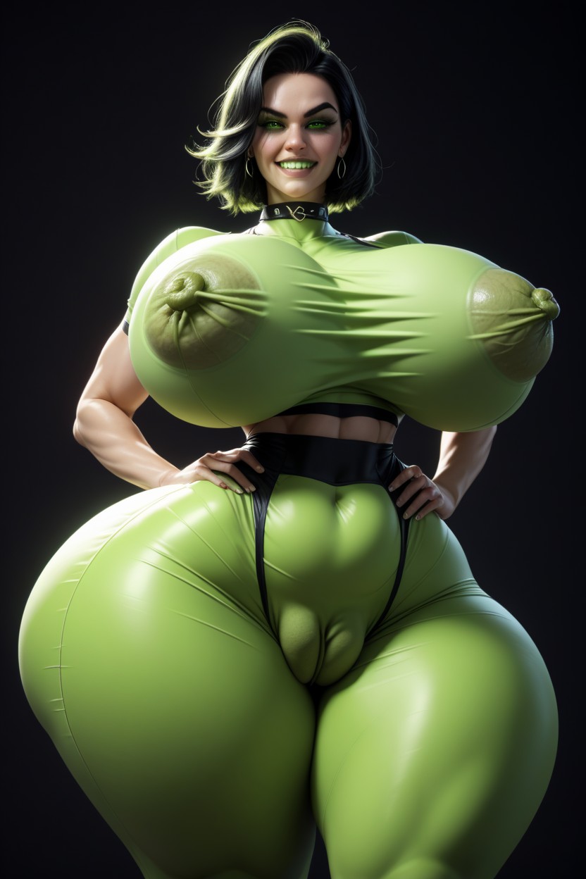 Collar, Hyper Nipples, Wasp Waist AI Porn