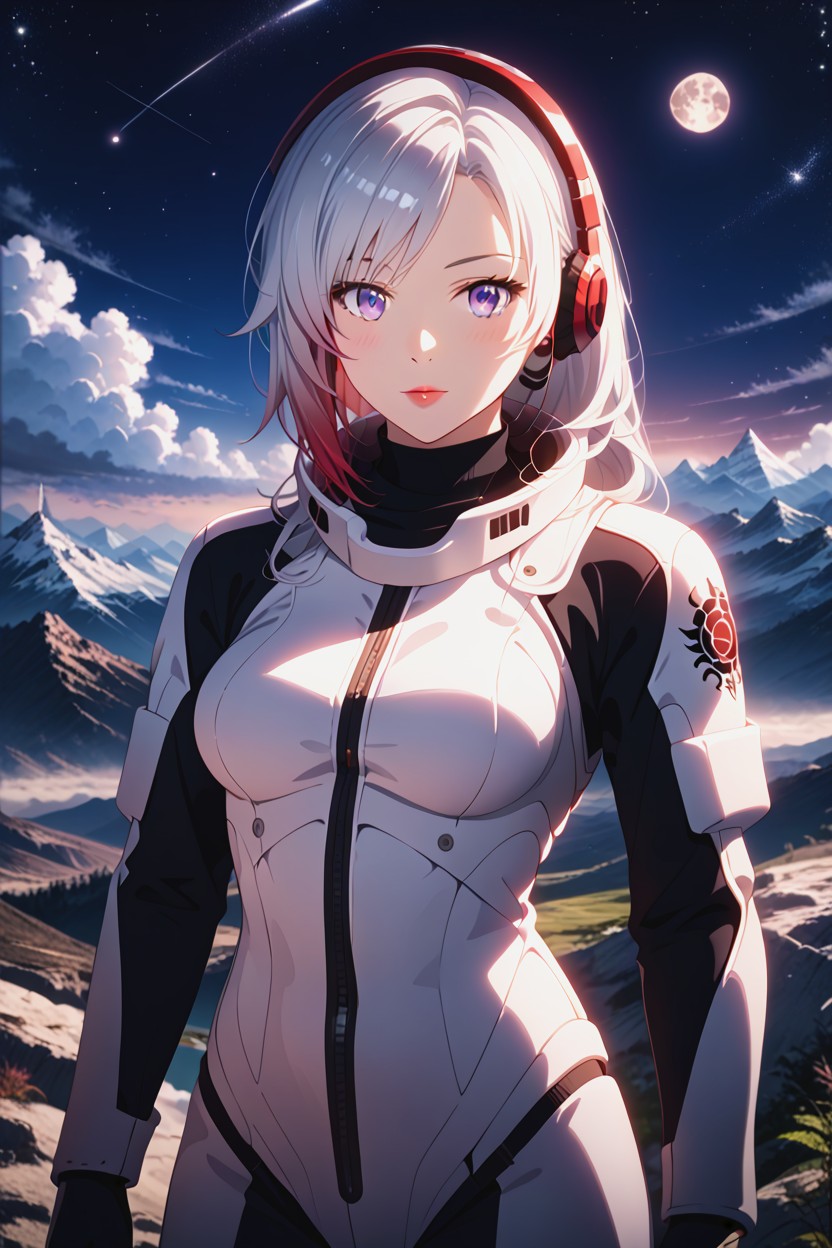 Silver Eyes, Sfw, Headphones Hentai AI Porn