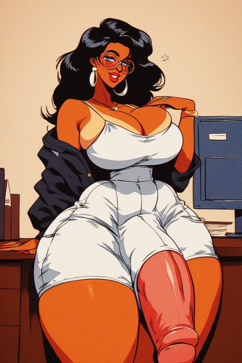 30+, Breasts Exposed, Impossibly Long Hyper Penis Shemale AI Porn