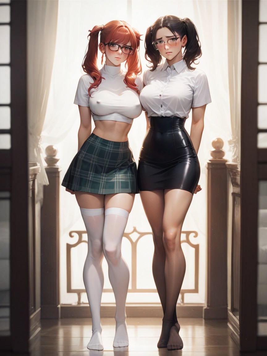 Shy, 18+, White Thigh Highs Hentai AI Porn