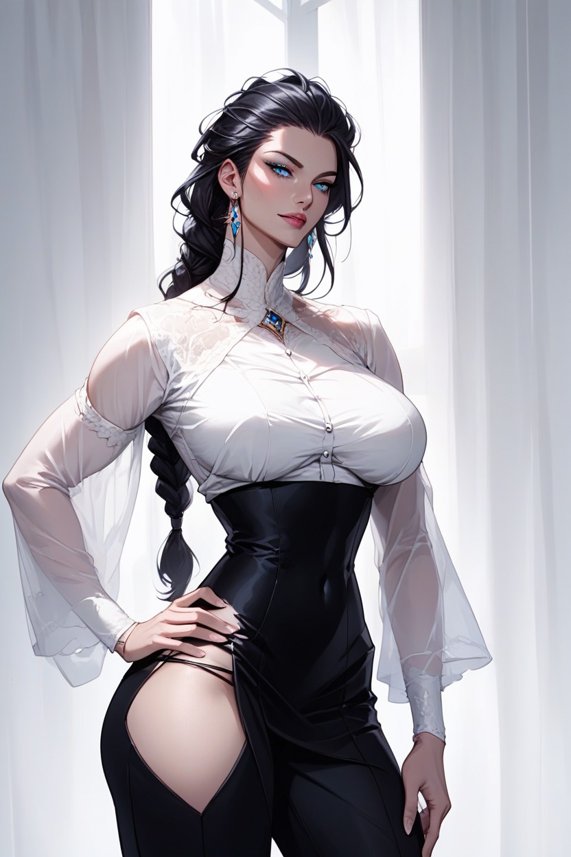 Big Hips, Voluptuous Female, Waist Shot Hentai AI Porn