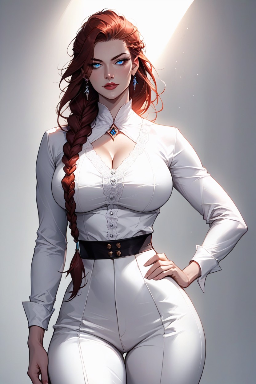 Solid White Background, 20+, Cute Hentai AI Porn