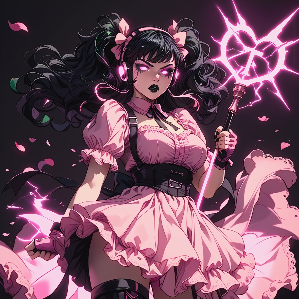 Pink Flower Petals In Air, Pose, Looking Down Hentai AI Porn