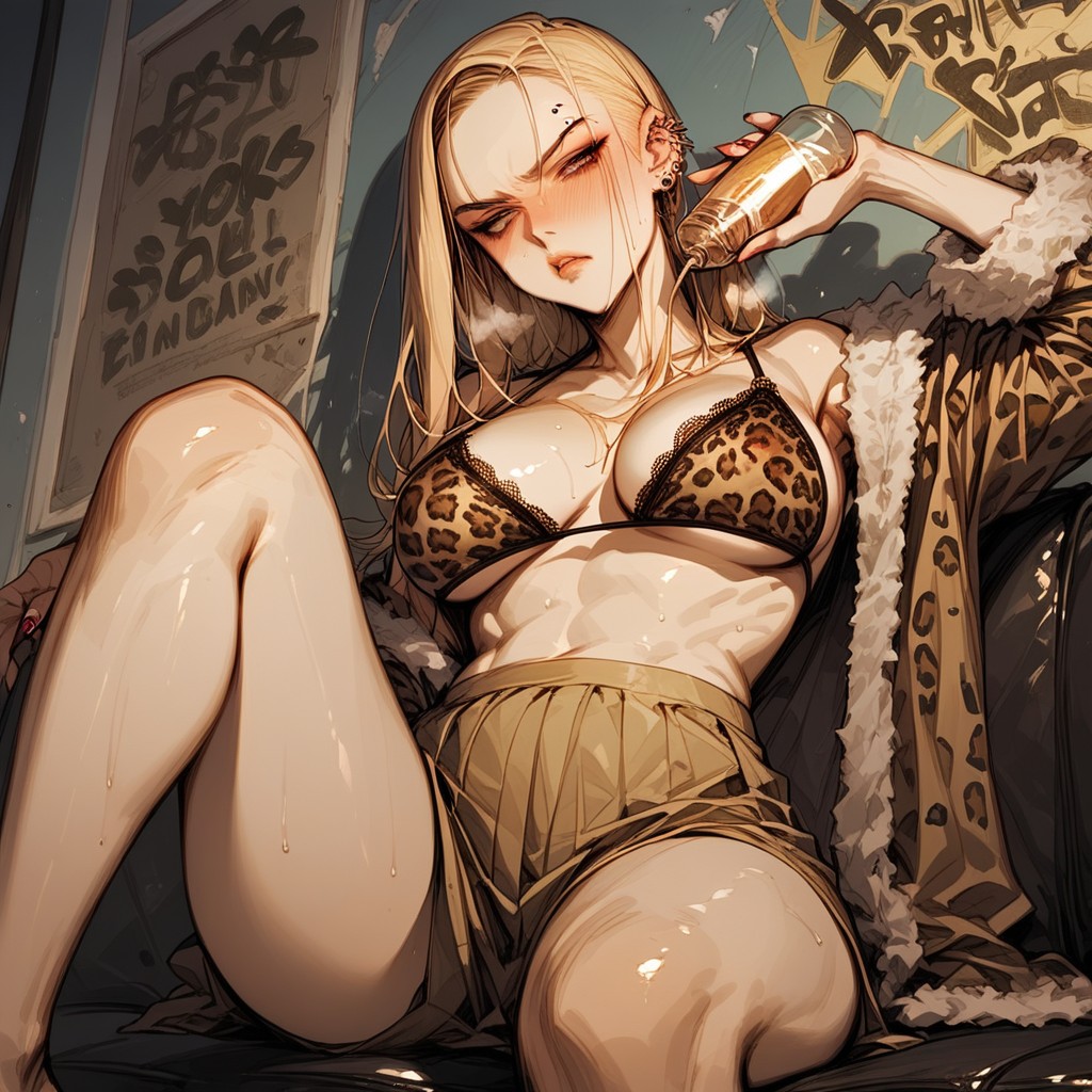 Wet Hair, Big Forehead, Graffiti Wall Hentai AI Porn