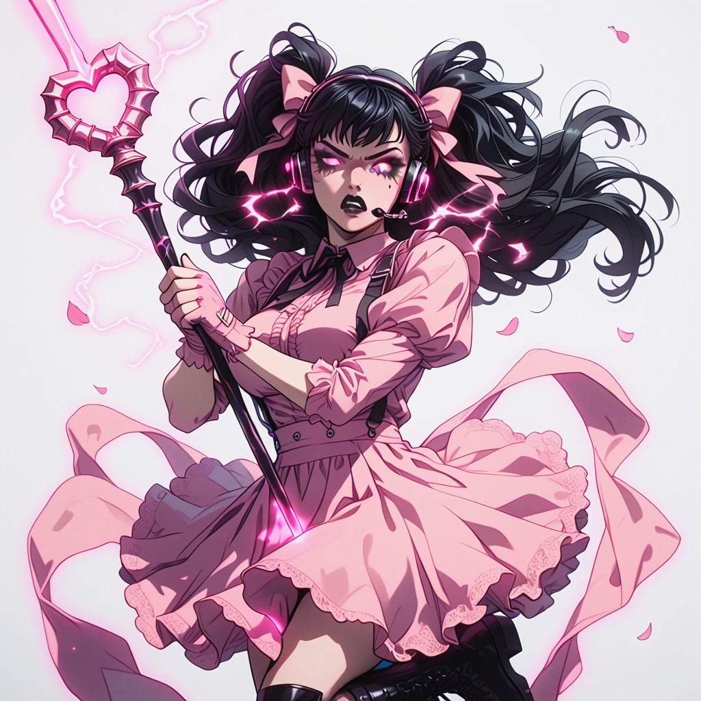 Angry, Huge Pink Headset, Rounded Breast Hentai AI Porn