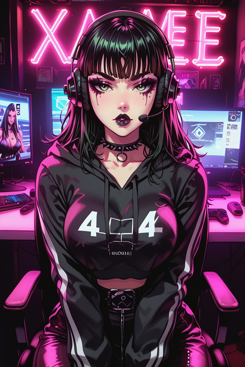 Playing Videogame On Pc, Live Stream, Tall AI Porn