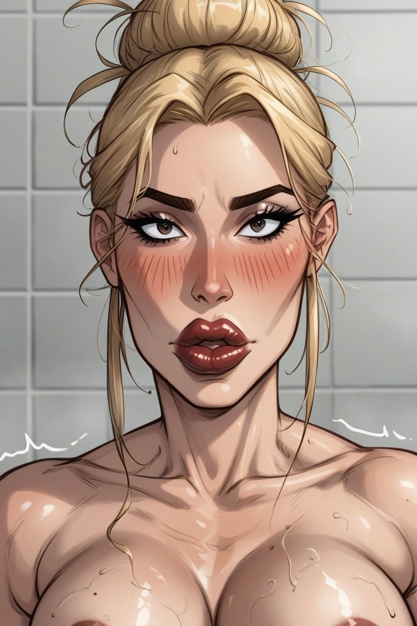 Cum On Her Body, Extremely Veiny Cock, Lean Thighs AI Porn