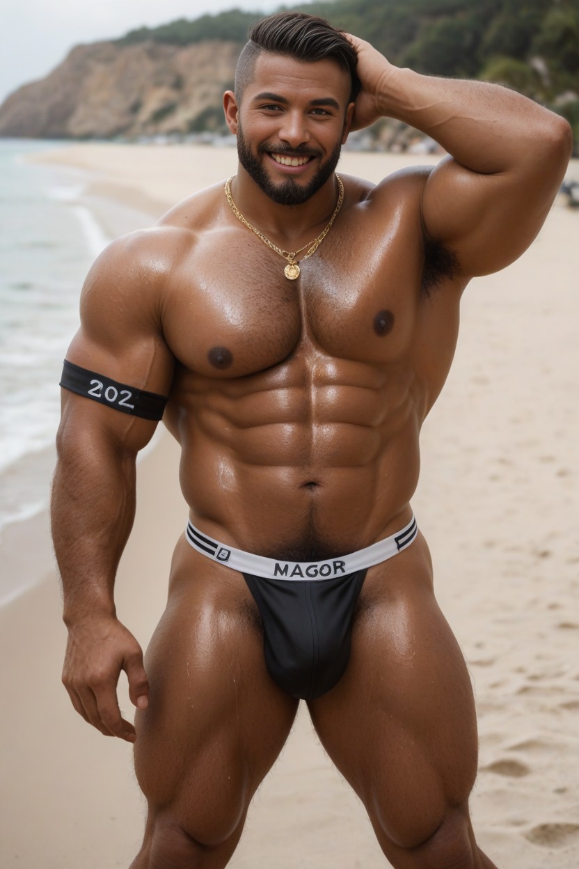 Extreme Hairy Body, Oversized Muscles, Sadistic AI Gay Porn