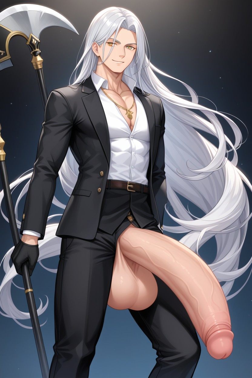 Scythe, Holding, Black Pants AI Gay Porn