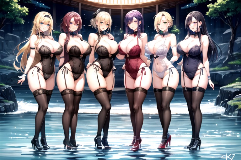 + Women, Sexy Smile, Pink Hair Hentai AI Porn