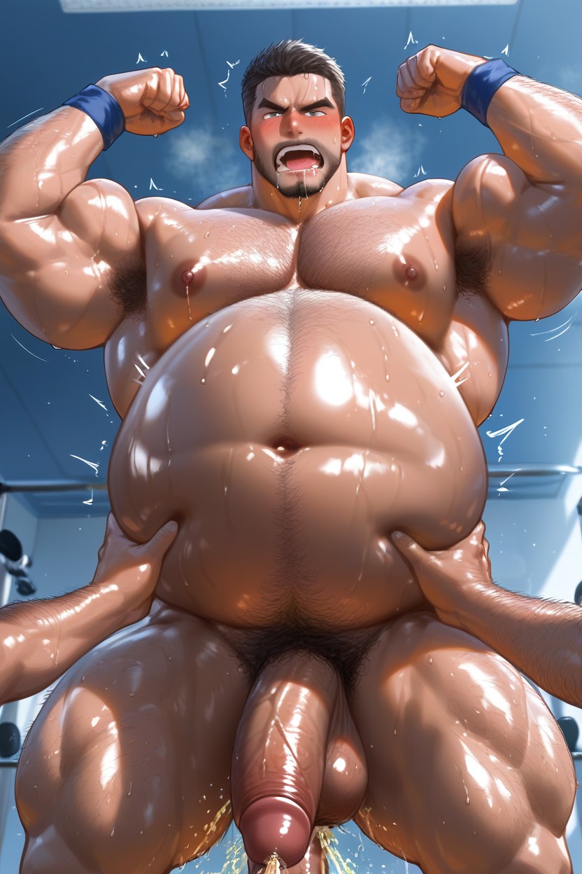 Vello Púbico, Hairy Belly, Gigantesco Porno gay IA