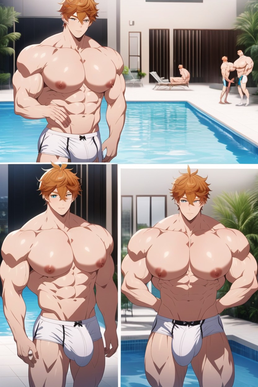 Underpants, Gigantic Pecs, Gigantic Huge Cock AI Gay Porn