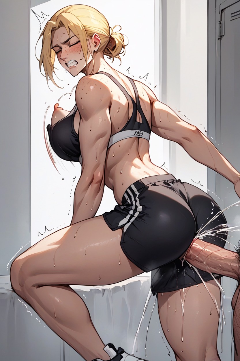 In The Gym, Squirting, Clenched Teeth Hentai AI Porn