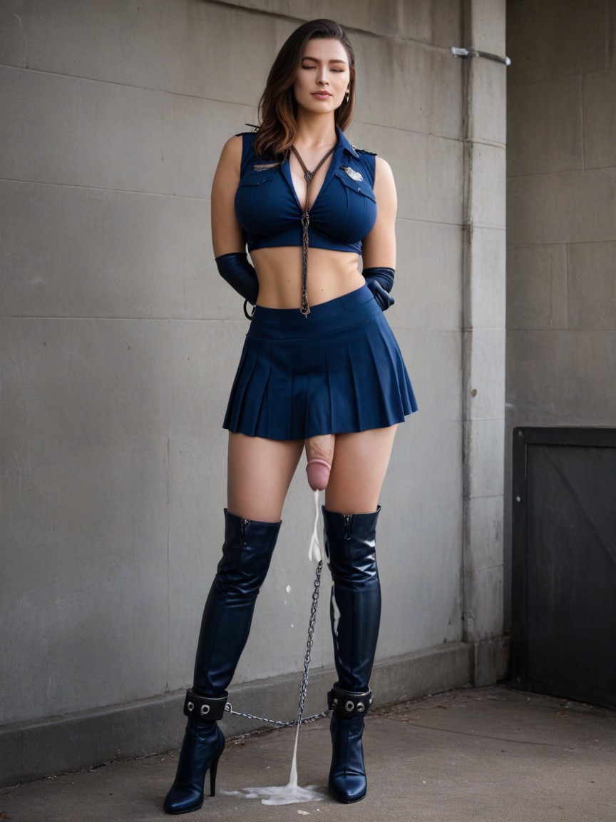 Huge Penis, Thigh High Socks, Erection Shemale AI Porn