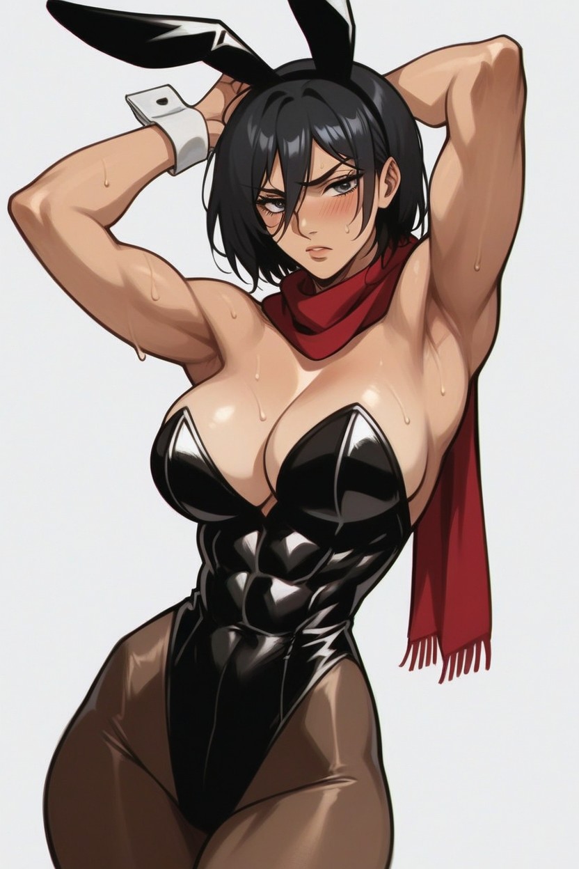 Red Scarf, Anime Style, Body In Frame Hentai AI Porn