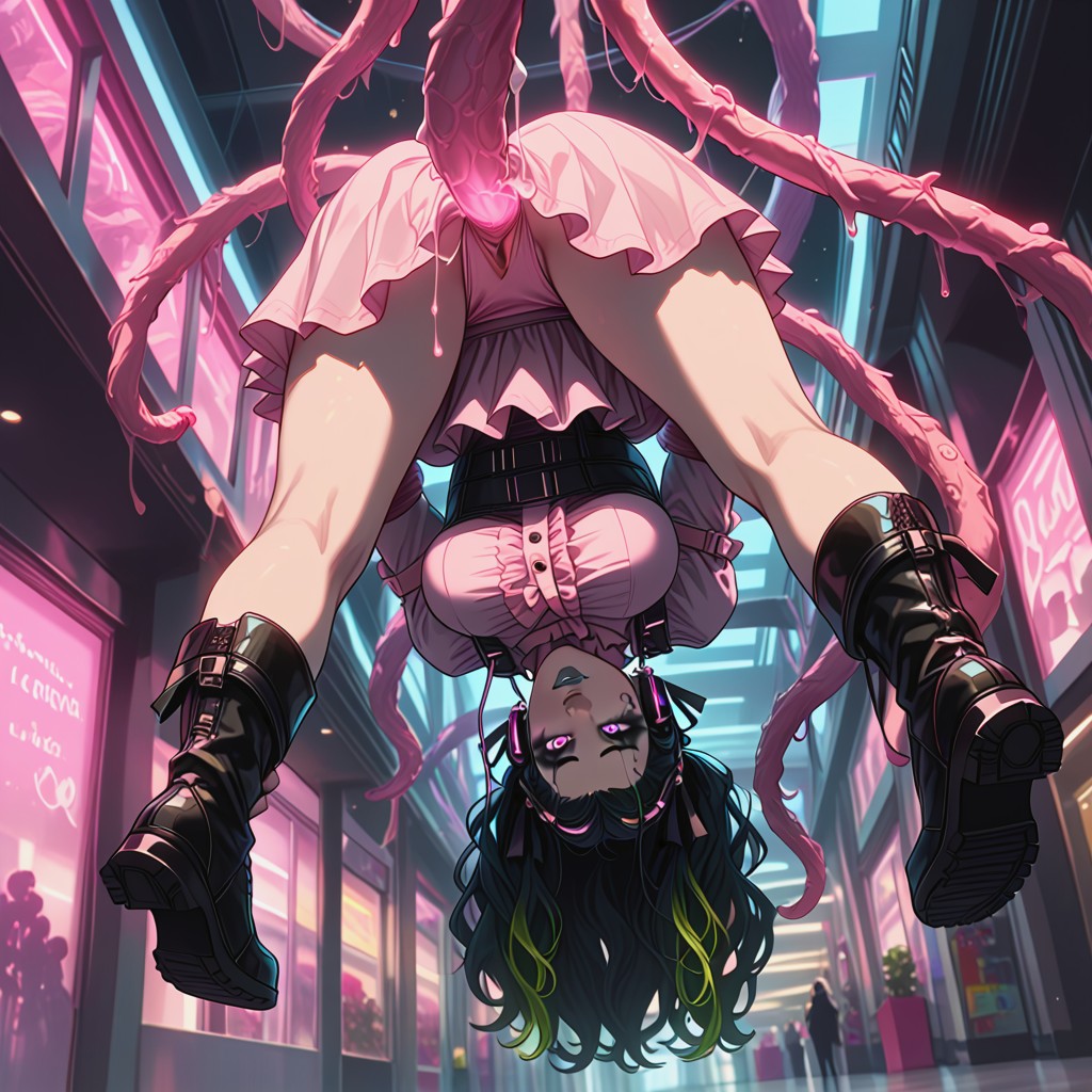 Dynamic Wide Angle Shot, Rounded Breast, Upside Down Hentai AI Porn