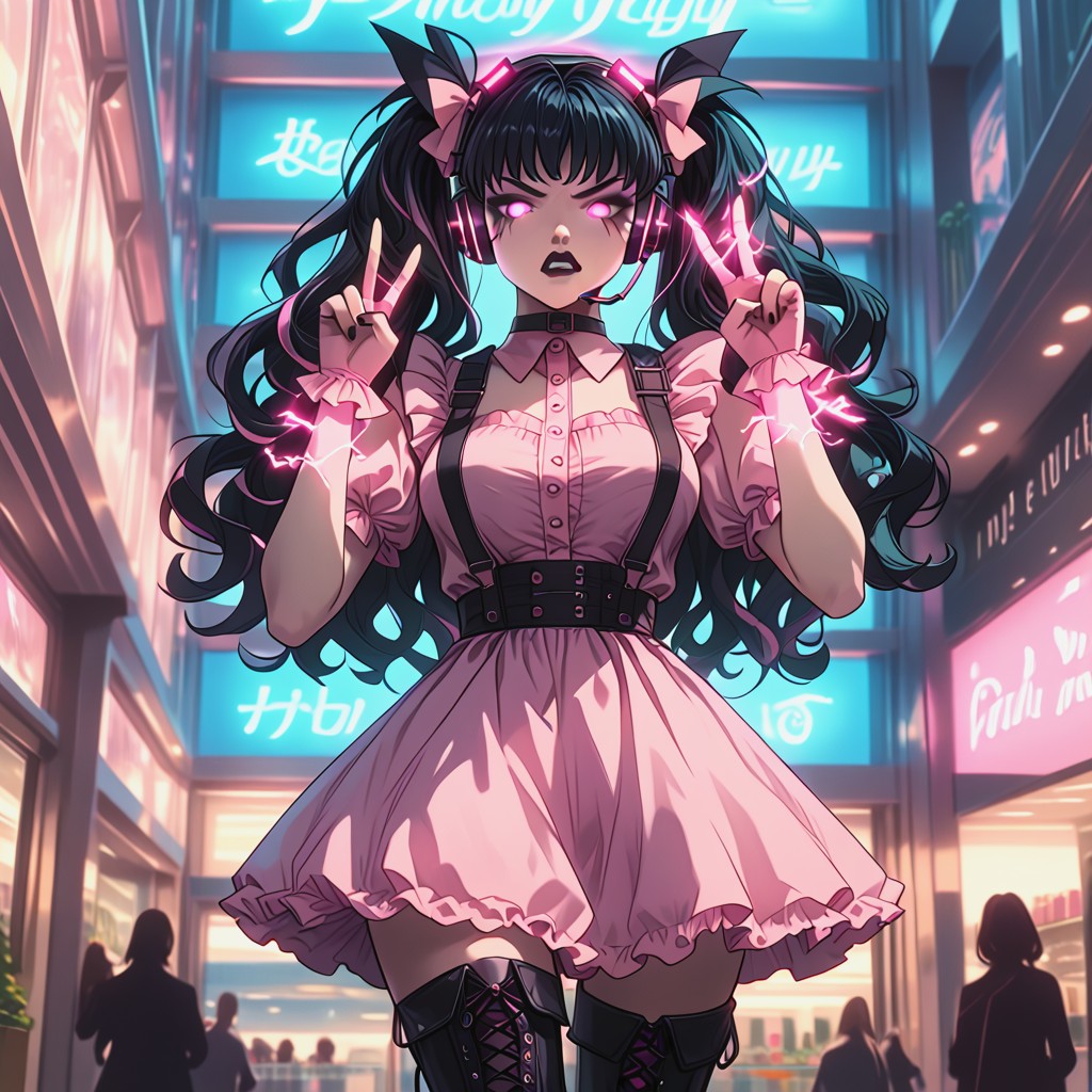 Asymmetrical Mouth, Pink Skirt, Skinny Hentai AI Porn