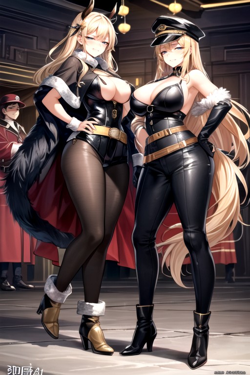 Black Hat, Leather Body Suit, Long Hair AI Porn
