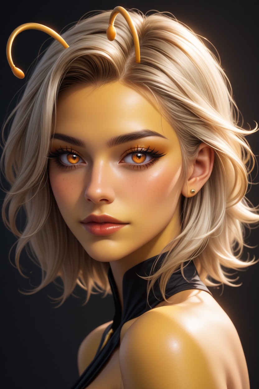 Orange Eyes, Golden Yellow Skin, 18+ Hentai AI Porn
