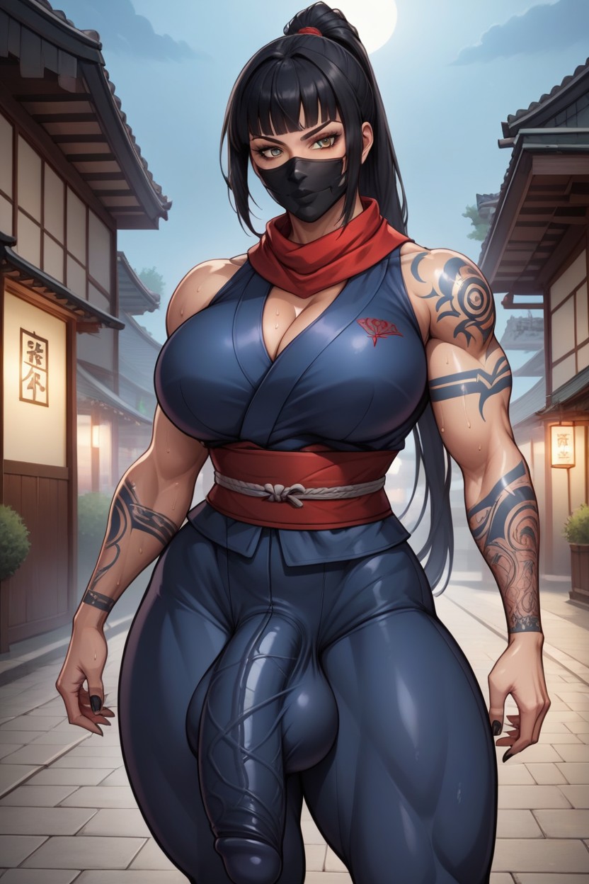 Thigh Tattoos, Veiny Arms, Bulky Widest Amazonian Goddess Hentai IA
