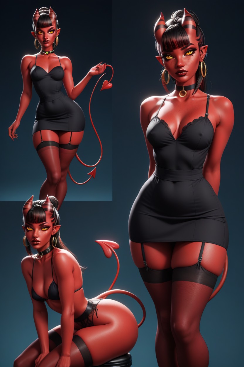 Hourglass, Pencil Skirt, Succubus AI Porn