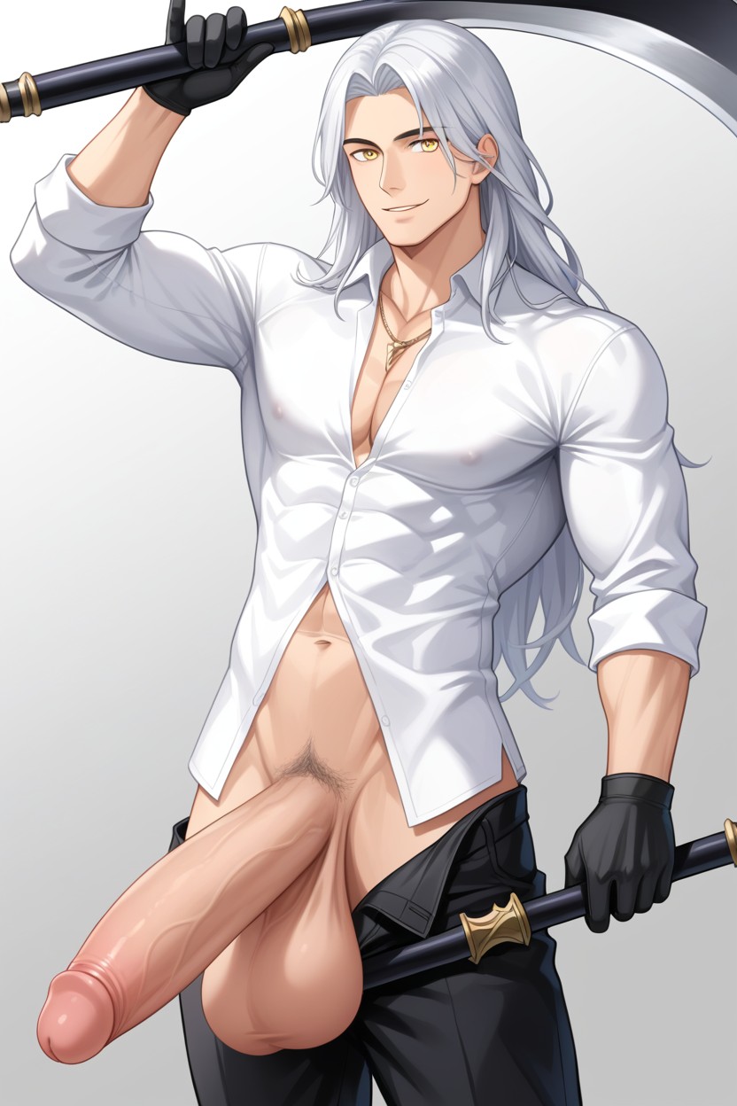 Long Hair, Multiple Penises, Gloves AI Gay Porn
